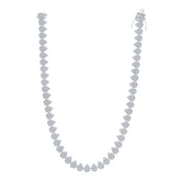 14kt White Gold Womens Round Diamond 18-inch Teardrop Link Necklace 6-1/2 Cttw